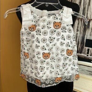 Moschino White and Brown Kids Dress